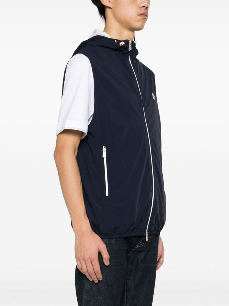 Blue Logo-embroidered Padded Gilet