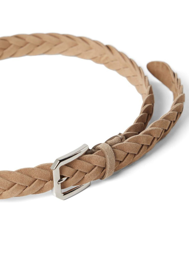 Neutral Braided Suede Belt