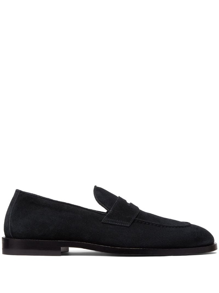 Black Low-heel Suede Loafers