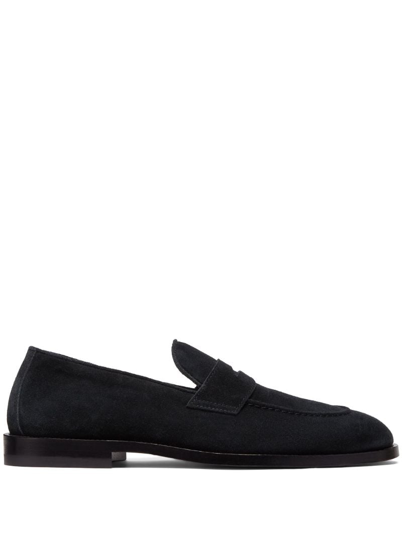 Black Low-heel Suede Loafers