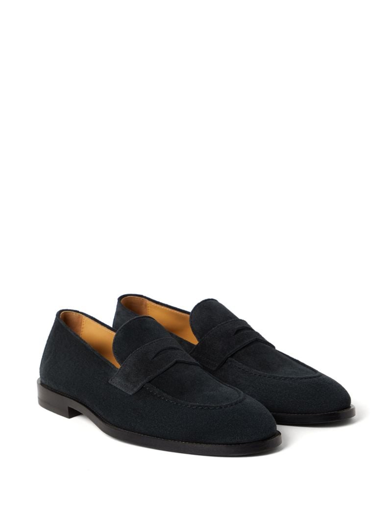 Black Low-heel Suede Loafers