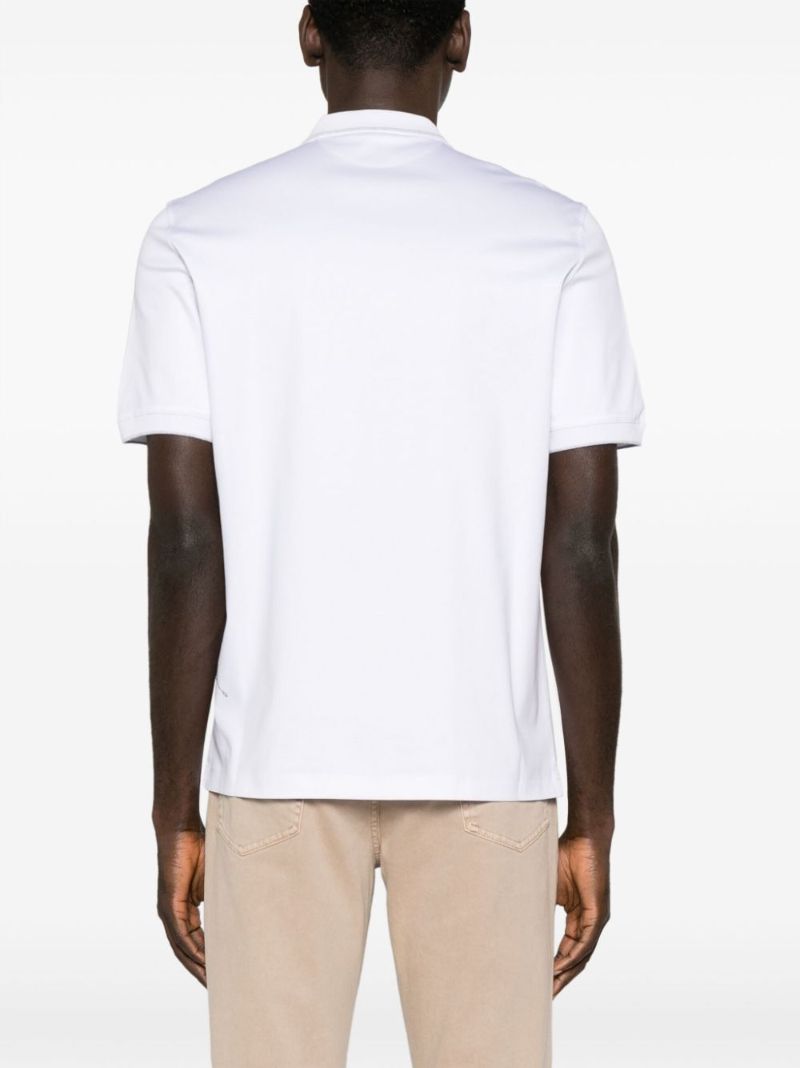 White Logo-embroidered Cotton Polo Shirt