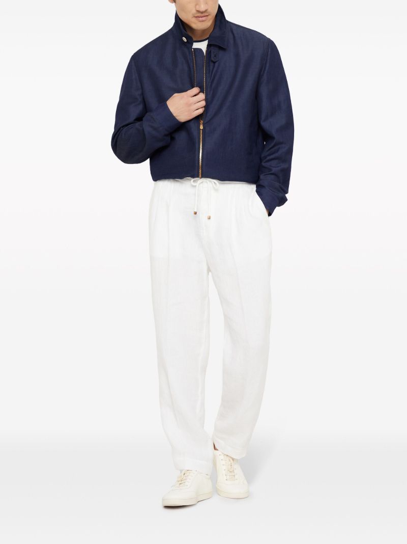 Blue Spread-collar Bomber Jacket