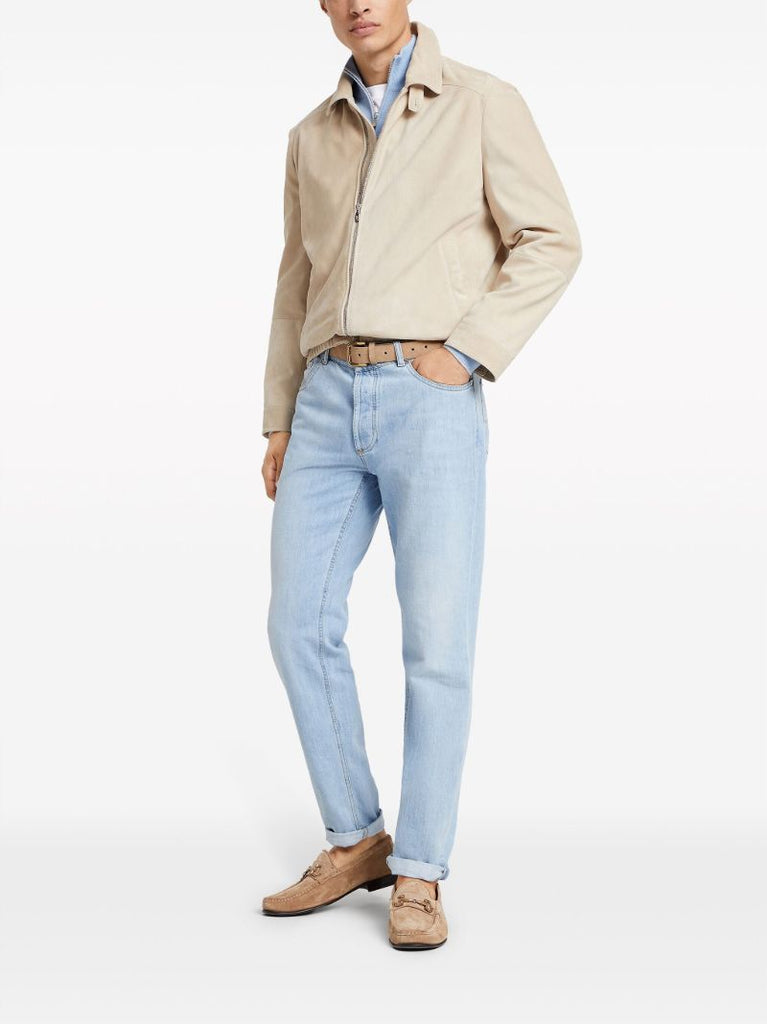 Blue Half-zip Cashmere Cardigan