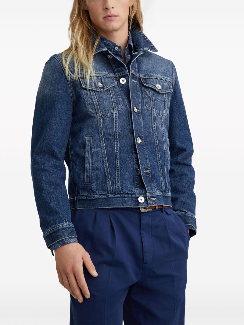 Blue Button Front Denim Jacket