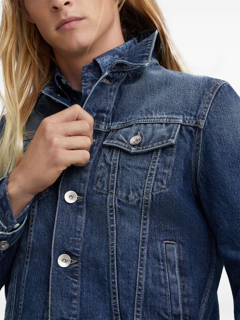 Blue Button Front Denim Jacket