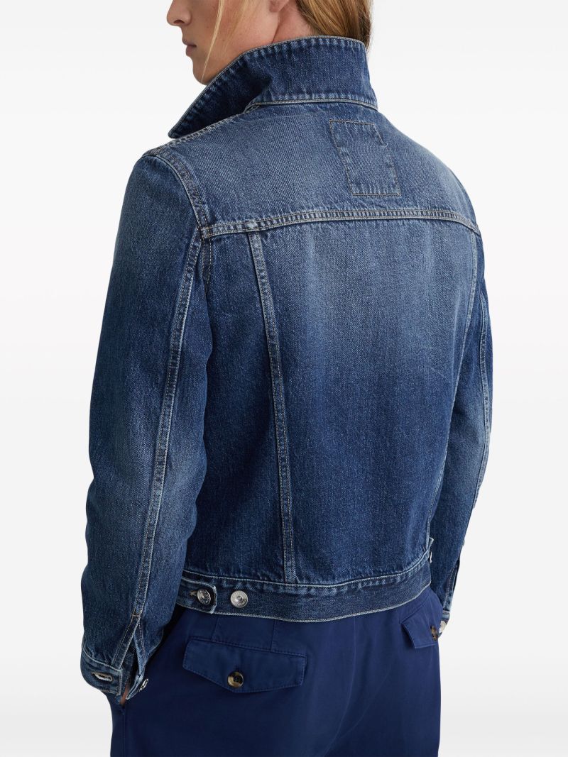 Blue Button Front Denim Jacket