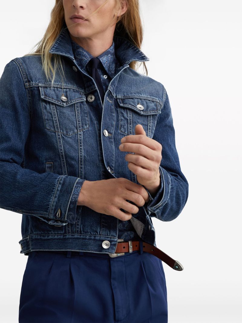 Blue Button Front Denim Jacket
