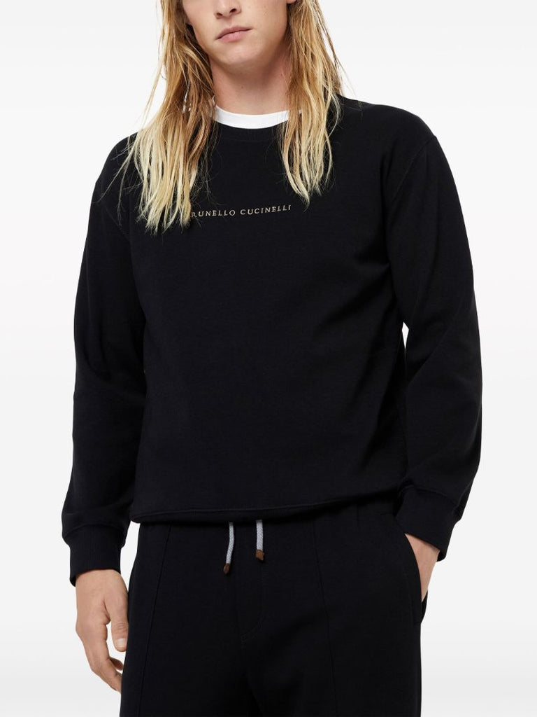 Black Logo-embroidered Sweatshirt