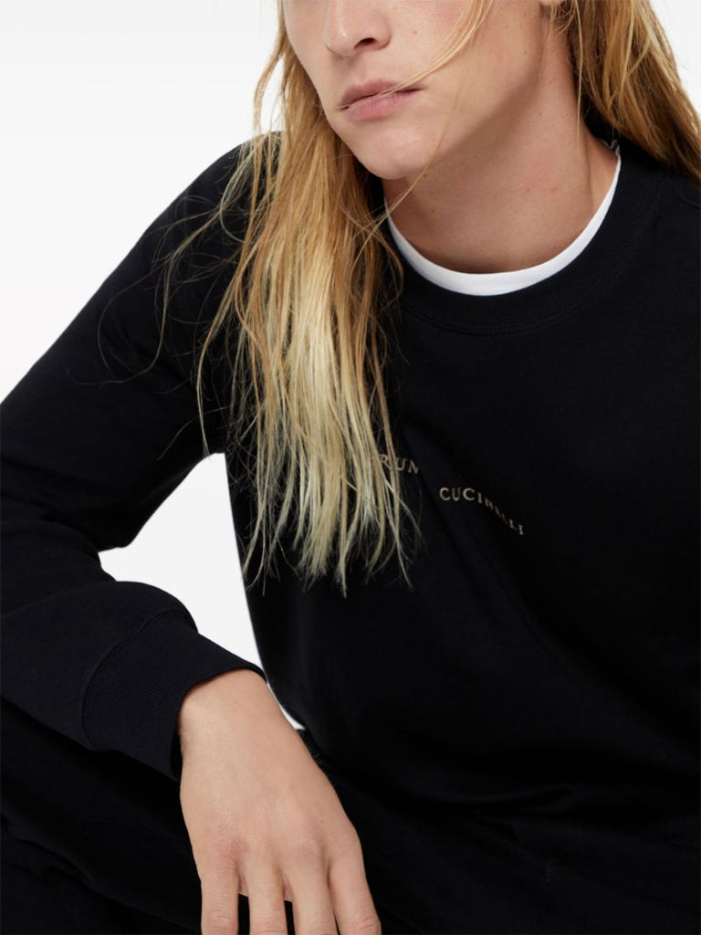 Black Logo-embroidered Sweatshirt