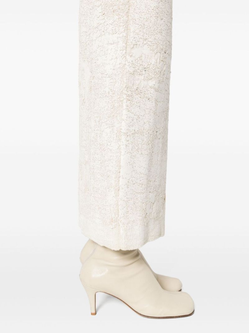 White Cracked Effect Maxi Skirt