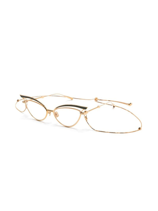 Gold-tone V-glassliner Cat Eye Glasses