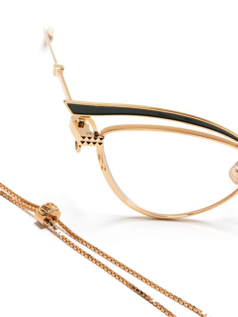 Gold-tone V-glassliner Cat Eye Glasses