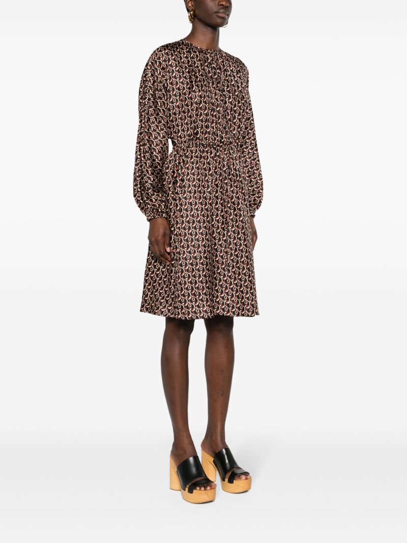 Black Interlocking G Silk Midi Dress