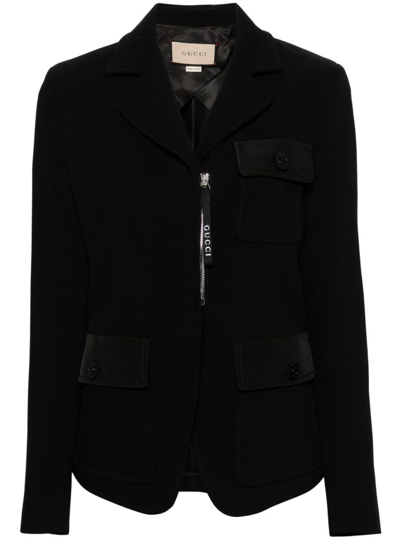 Black Single-breasted Wool Blazer