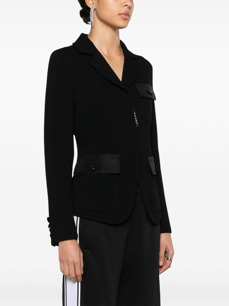 Black Single-breasted Wool Blazer