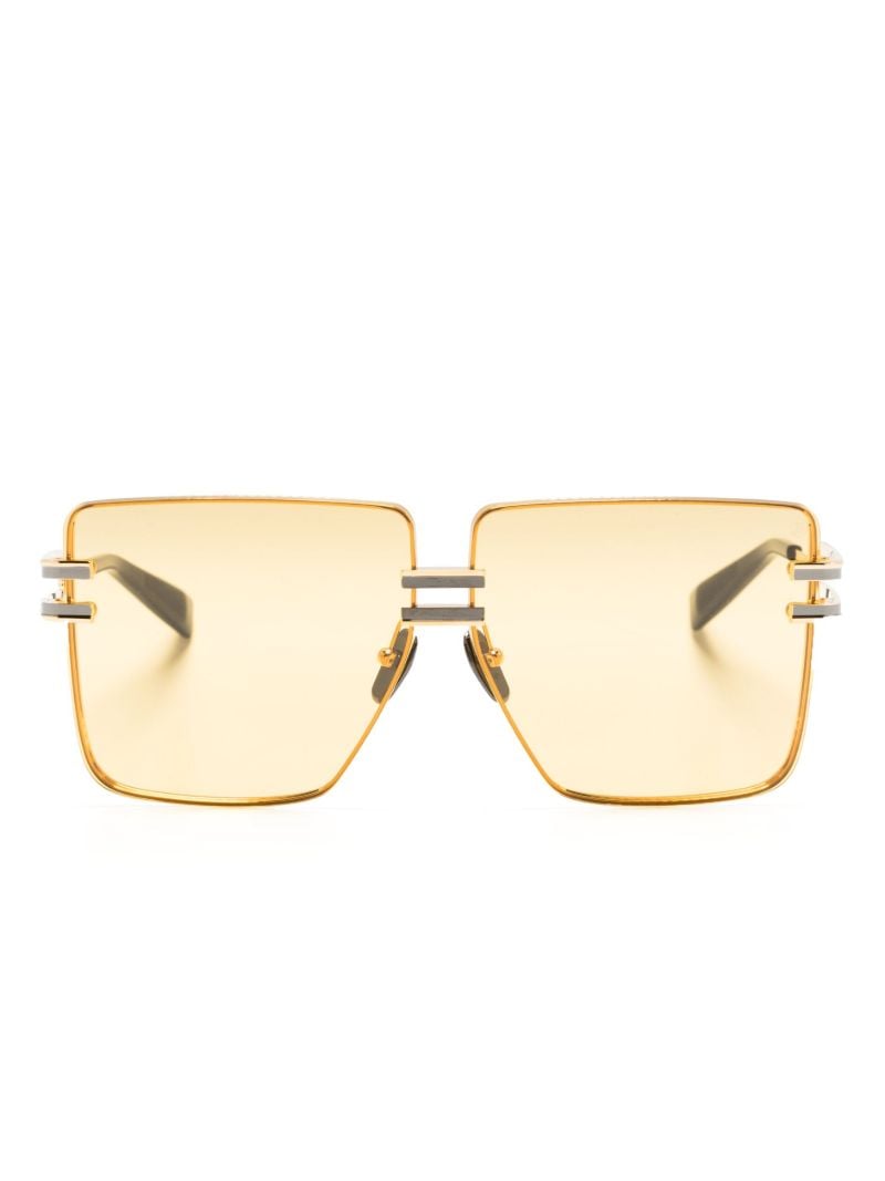 Gold-tone Gendarme Rectangle-frame Sunglasses