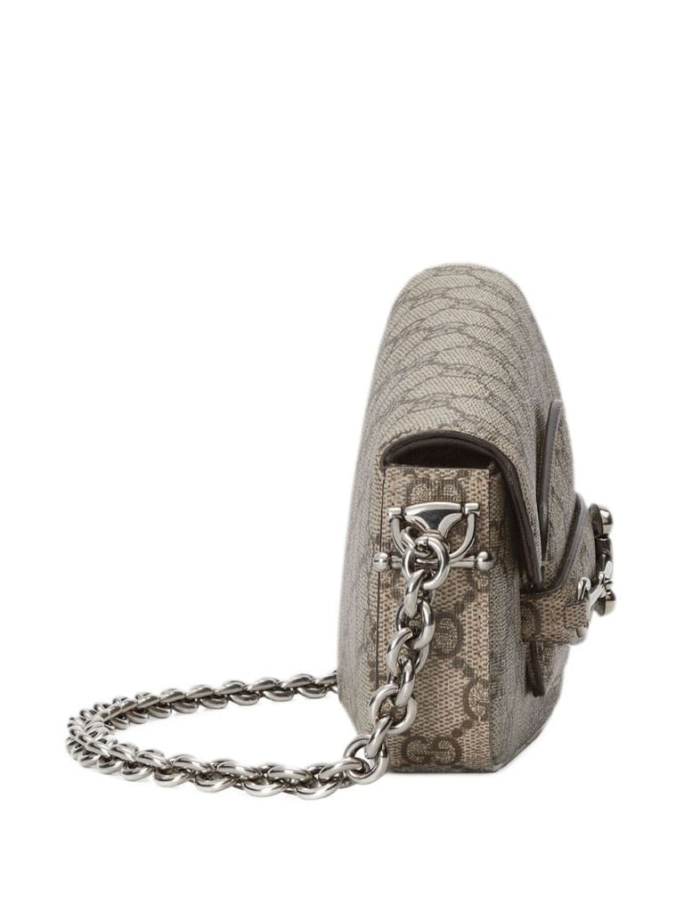 Neutral Horsebit 1955 Mini Leather Shoulder Bag