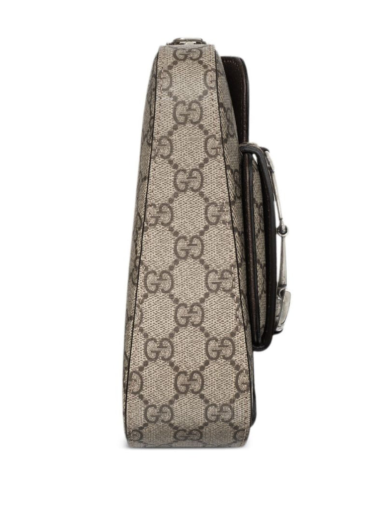 Neutral Horsebit 1955 Mini Leather Shoulder Bag
