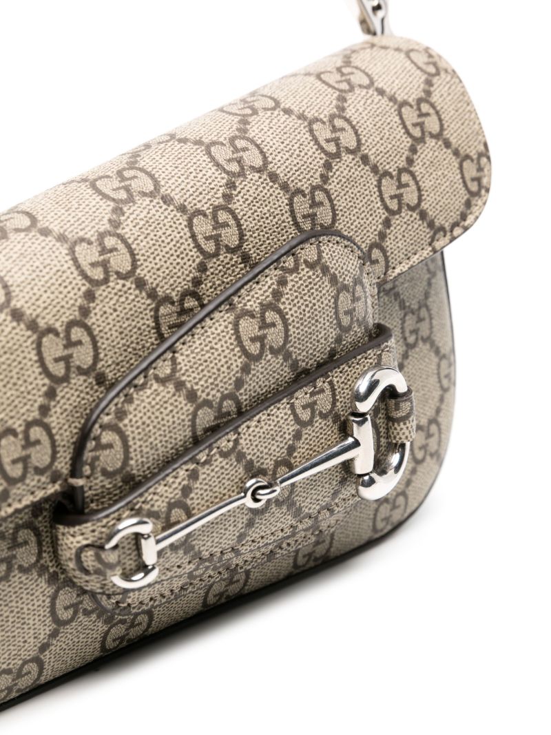 Neutral Horsebit 1955 Mini Leather Shoulder Bag