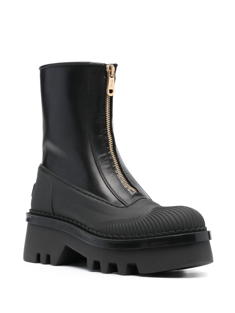 Black Raina Leather Ankle Boots
