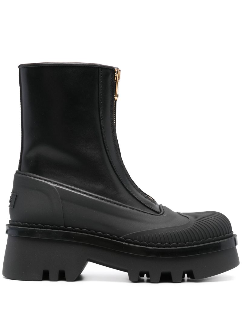 Black Raina Leather Ankle Boots