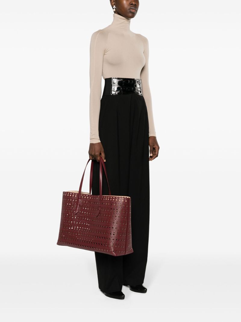 Red Mina 44 Leather Tote Bag