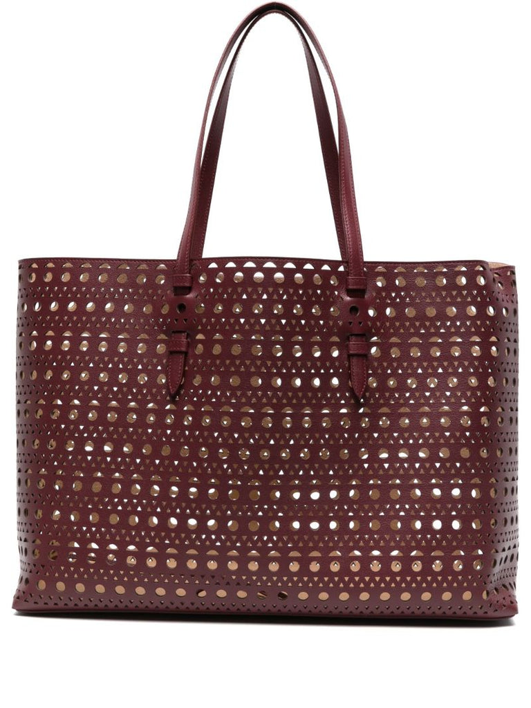 Red Mina 44 Leather Tote Bag