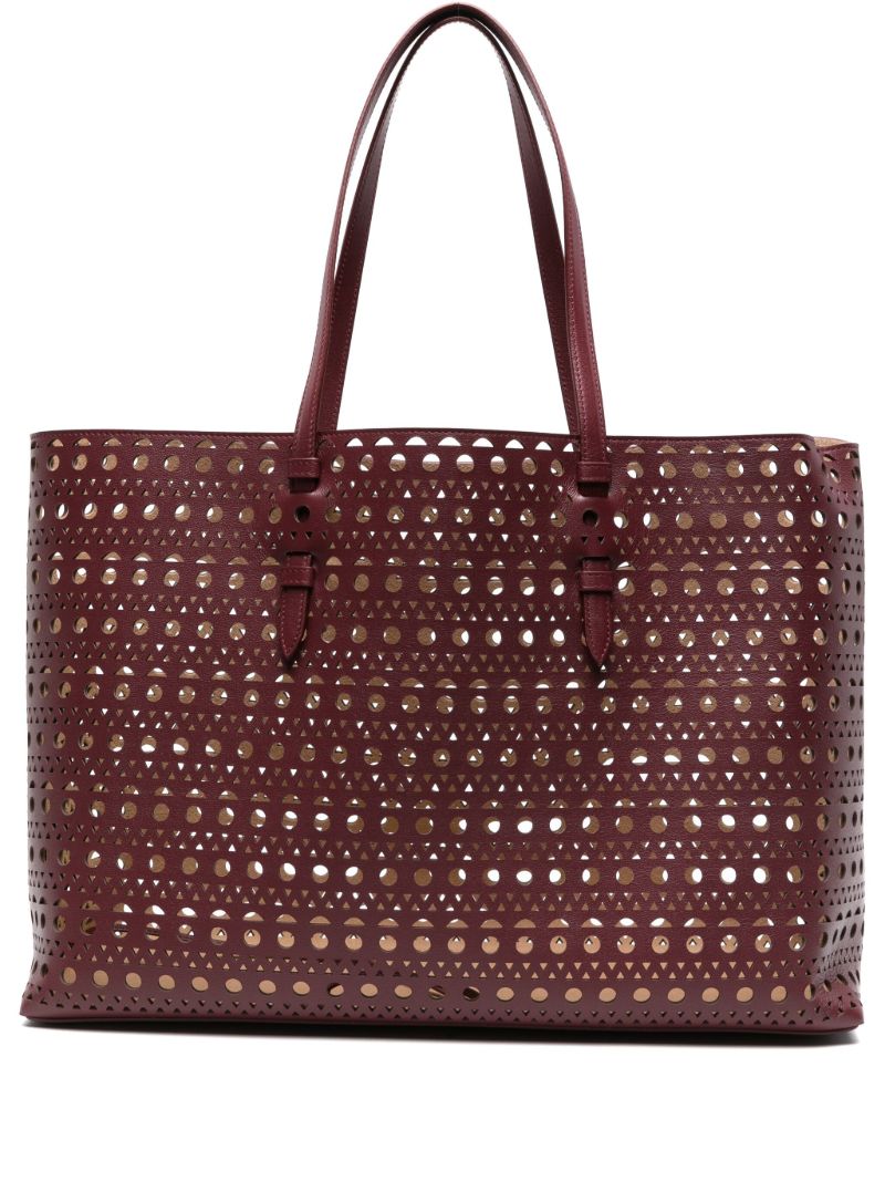 Red Mina 44 Leather Tote Bag