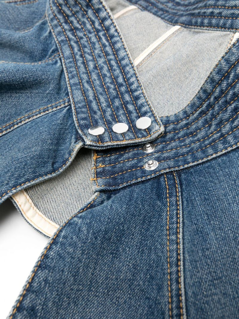 Blue A-line Denim Mini Skirt