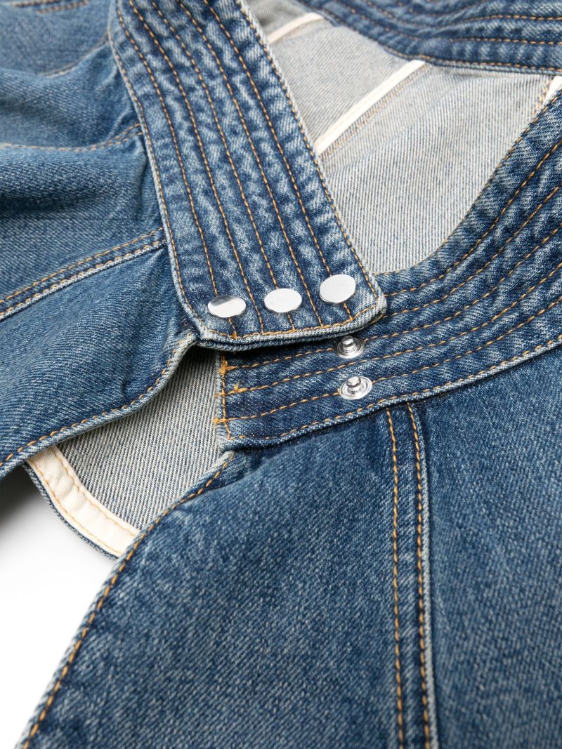 Blue A-line Denim Mini Skirt