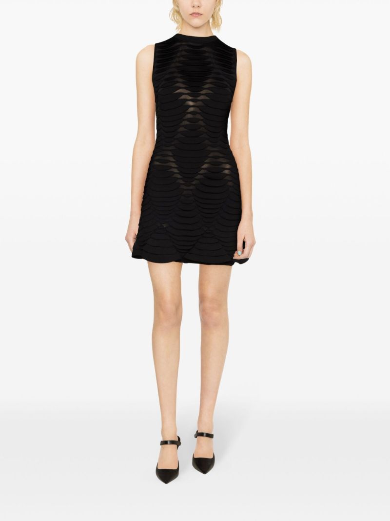 Black Python-knit Mini Dress