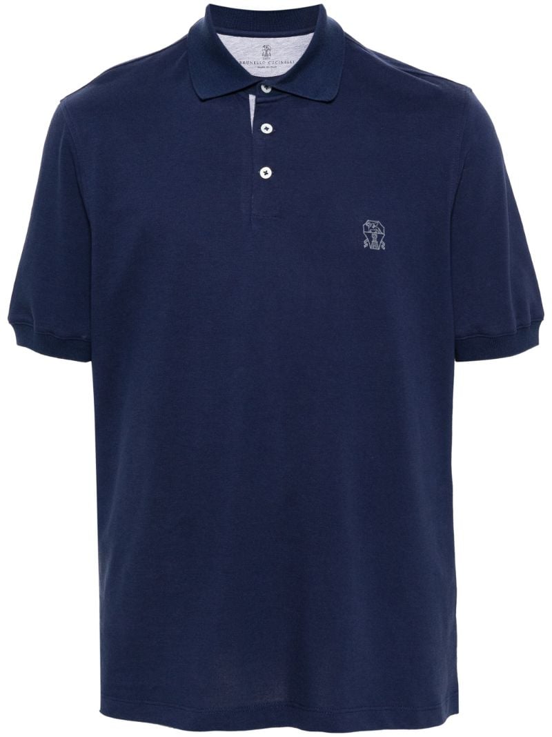 Blue Logo-print Polo Shirt