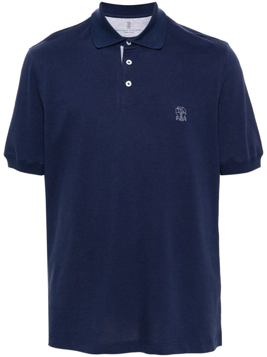 Blue Logo-print Polo Shirt