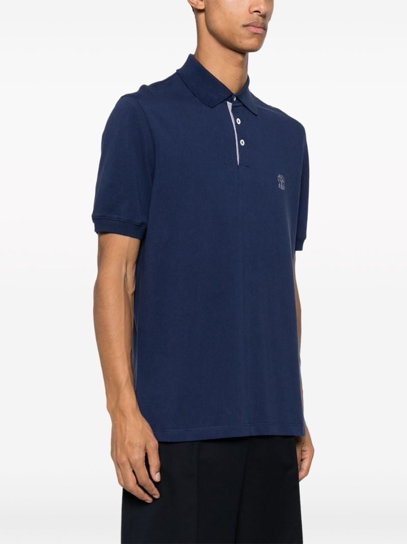 Blue Logo-print Polo Shirt