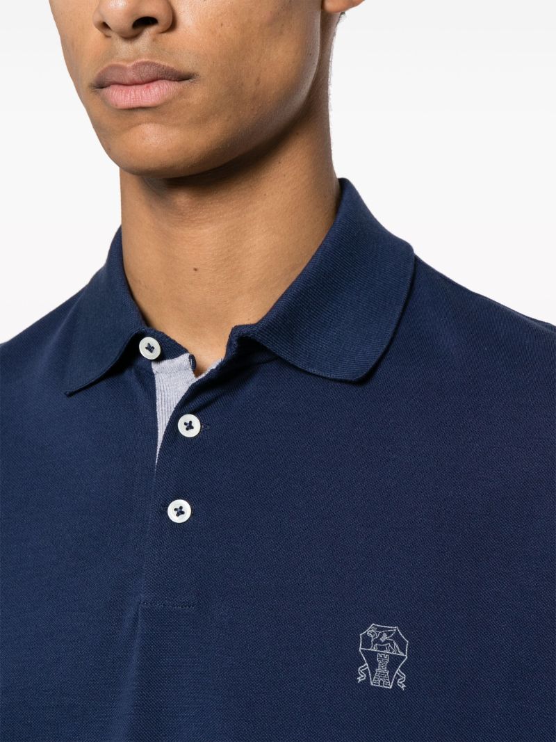 Blue Logo-print Polo Shirt