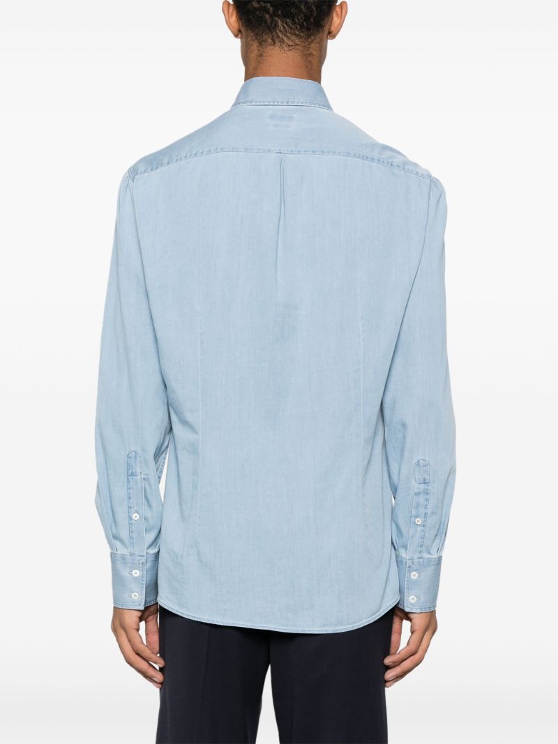 Blue Cotton Chambray Shirt