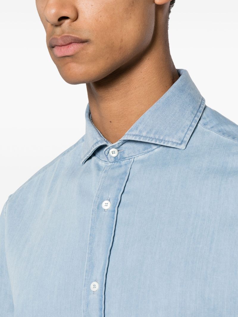 Blue Cotton Chambray Shirt