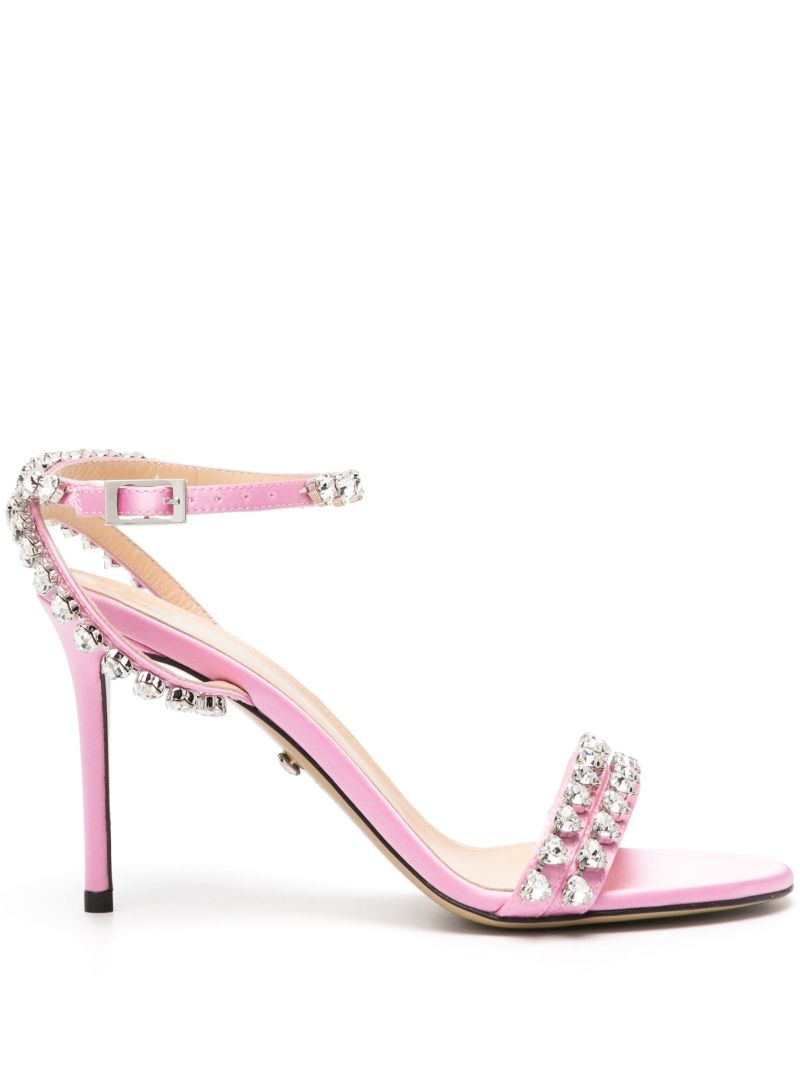 Pink 100mm Leather Sandals
