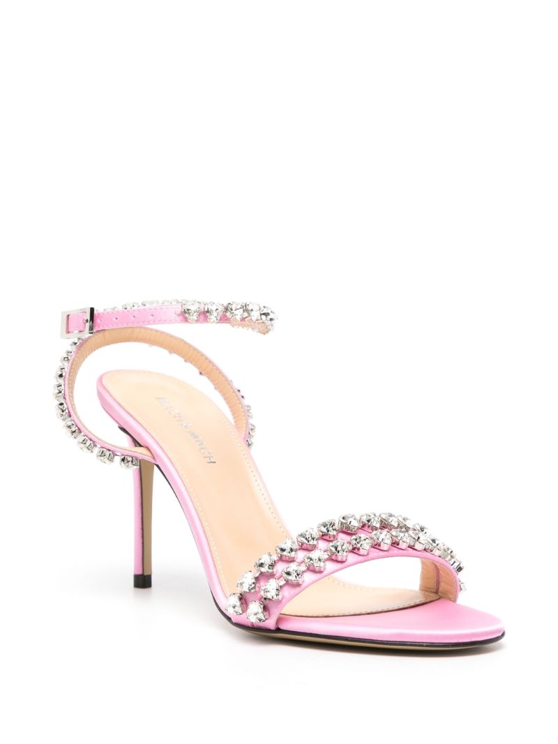 Pink 100mm Leather Sandals