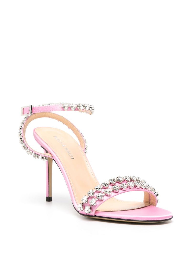 Pink 100mm Leather Sandals