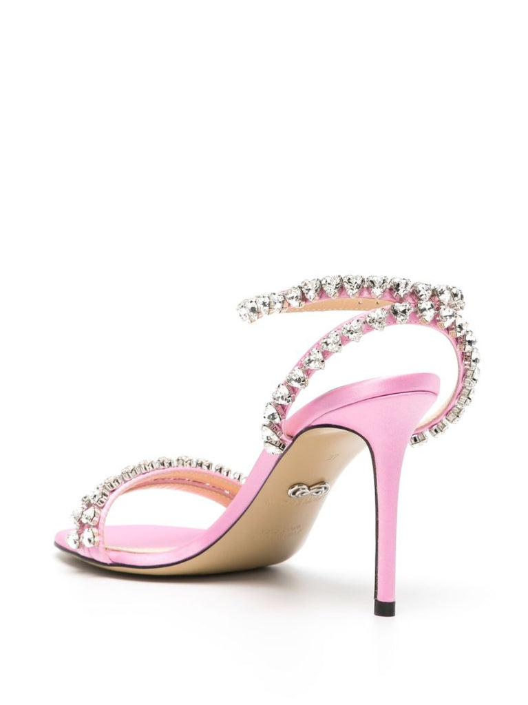 Pink 100mm Leather Sandals