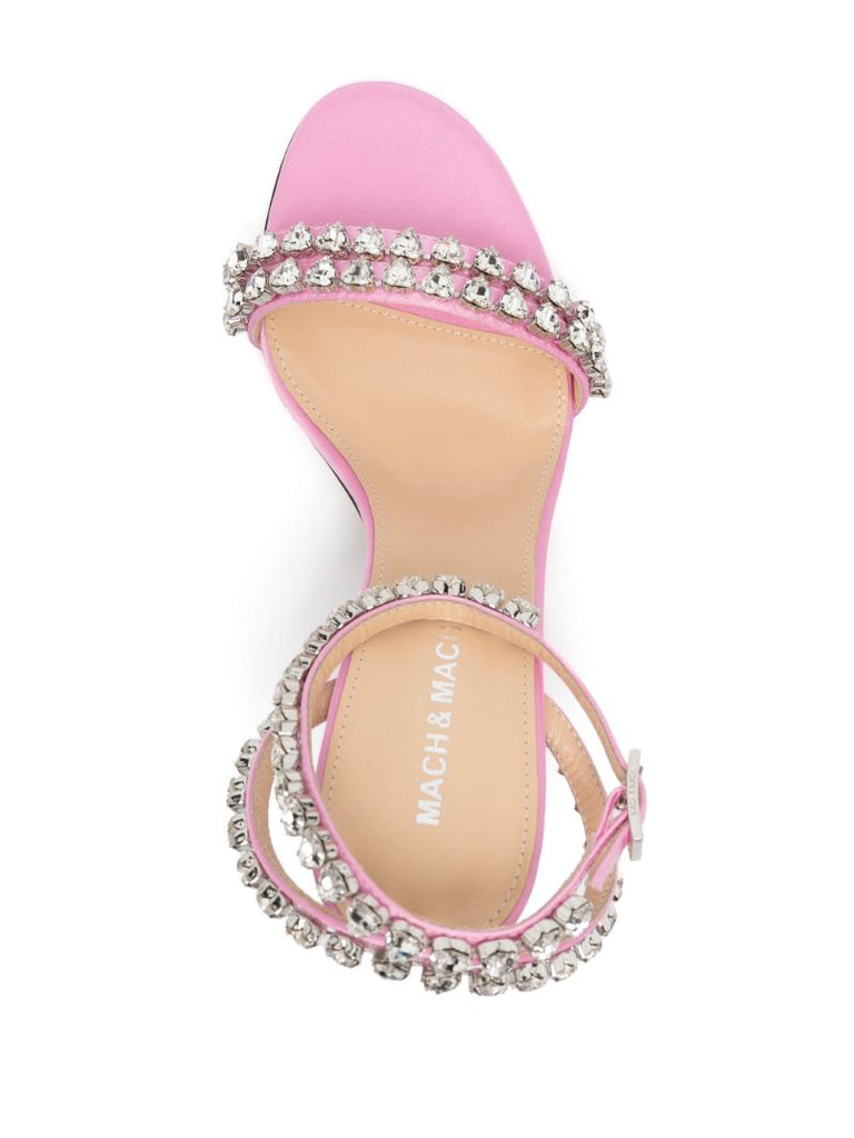 Pink 100mm Leather Sandals