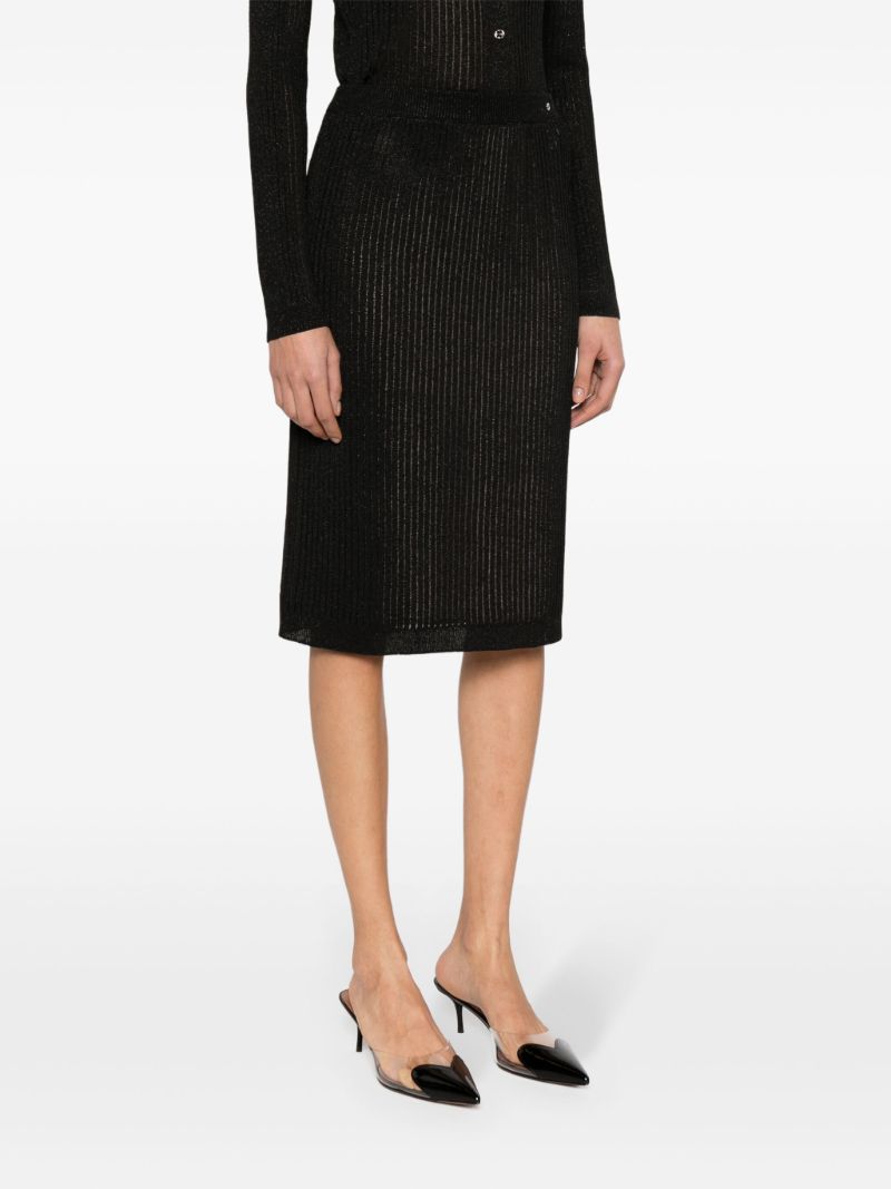 Black Ribbed Knit Skirt