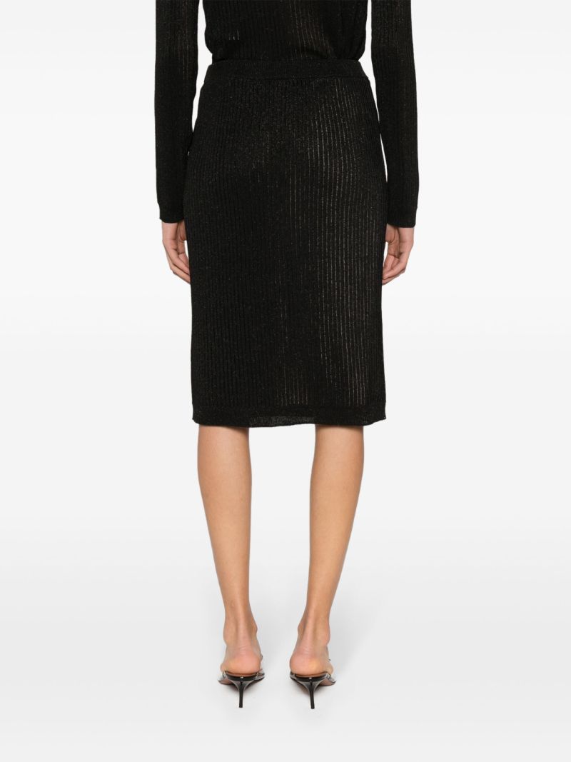 Black Ribbed Knit Skirt