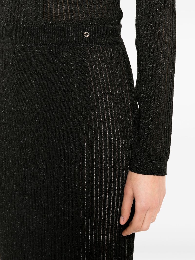 Black Ribbed Knit Skirt