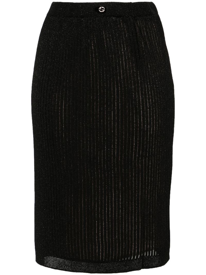 Black Ribbed Knit Skirt