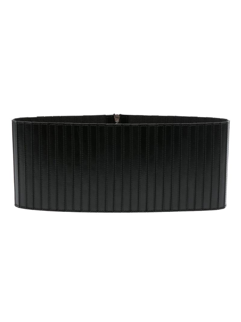 Black Elasticated Leather Corset Belt