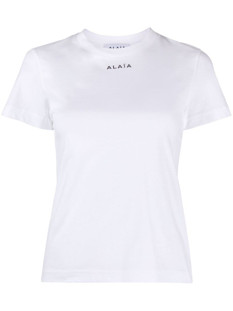 White Logo-embroidered Cotton T-shirt