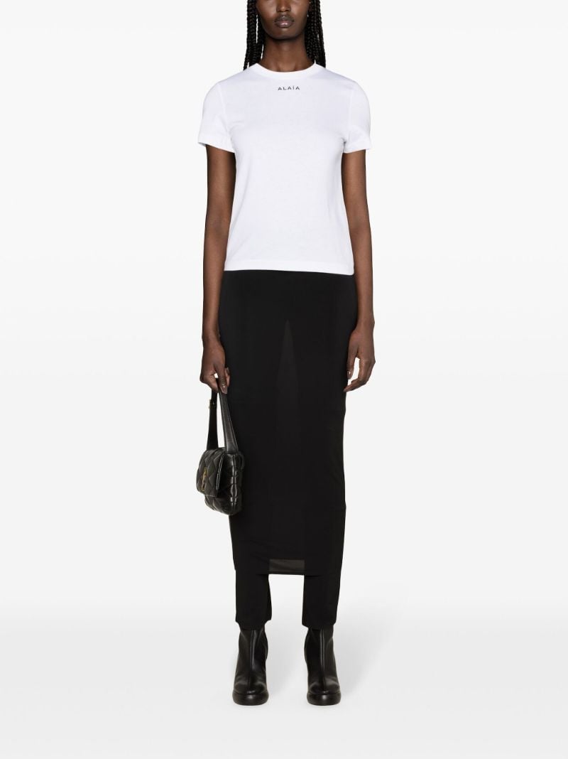 White Logo-embroidered Cotton T-shirt